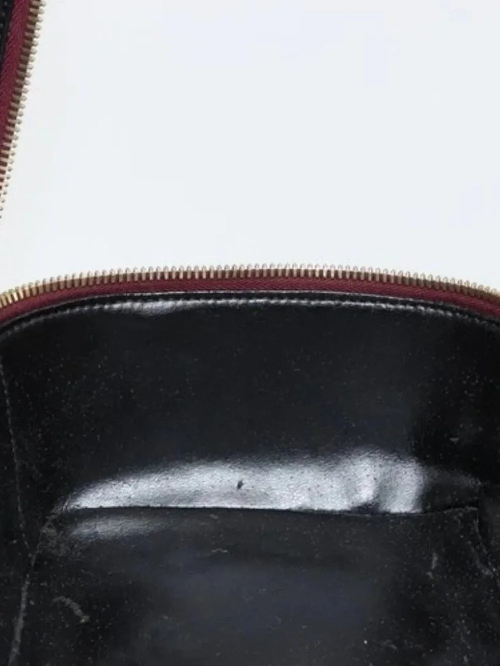 GUCCI Bamboo Vanity Hand Bag Patent leather Navy Gold 032 1956 0150 Auth 182446